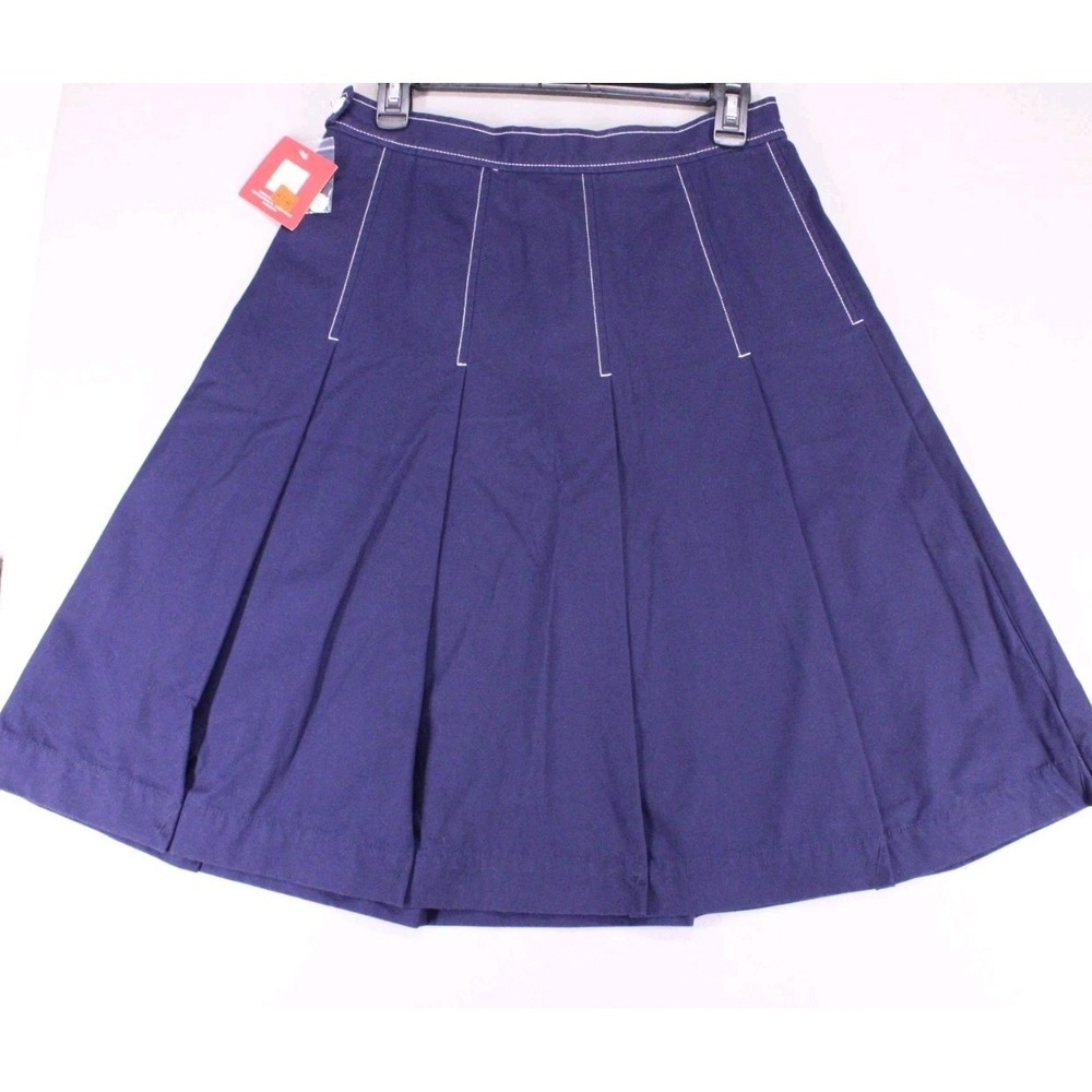 Isaac Mizrahi Women's Knee Length PleatedSkirt Size 10 Navy Side Zip NWT - Picture 7 of 12